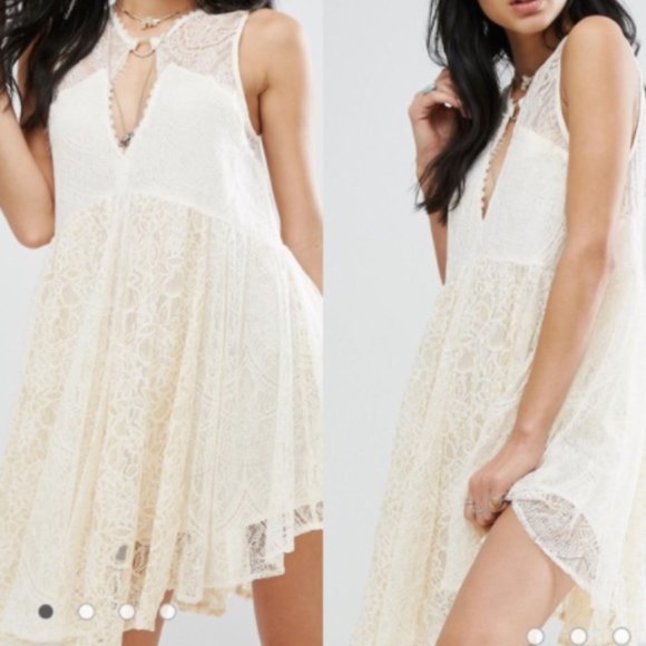 Free People Don't You Dare Lace Mini Dress - Picture 5 of 14